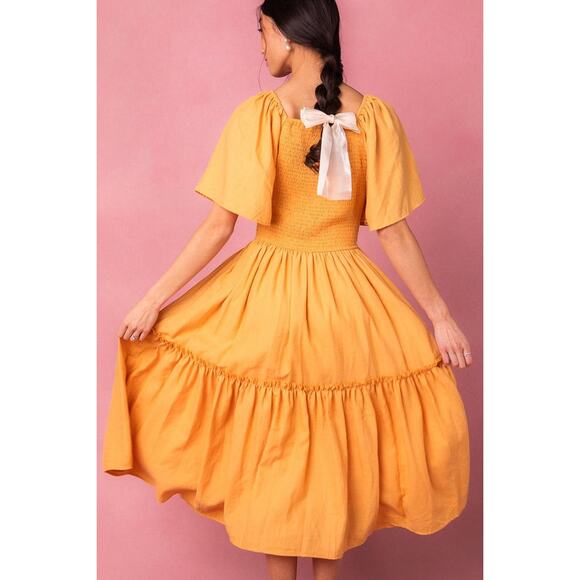 Ivy City Co. Mustard Yellow Lennon Midi Dress Size XS - Picture 2 of 6